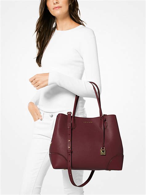 michael kors mercer gallery large leather satchel oxblood|Mercer Gallery Large Leather Satchel .